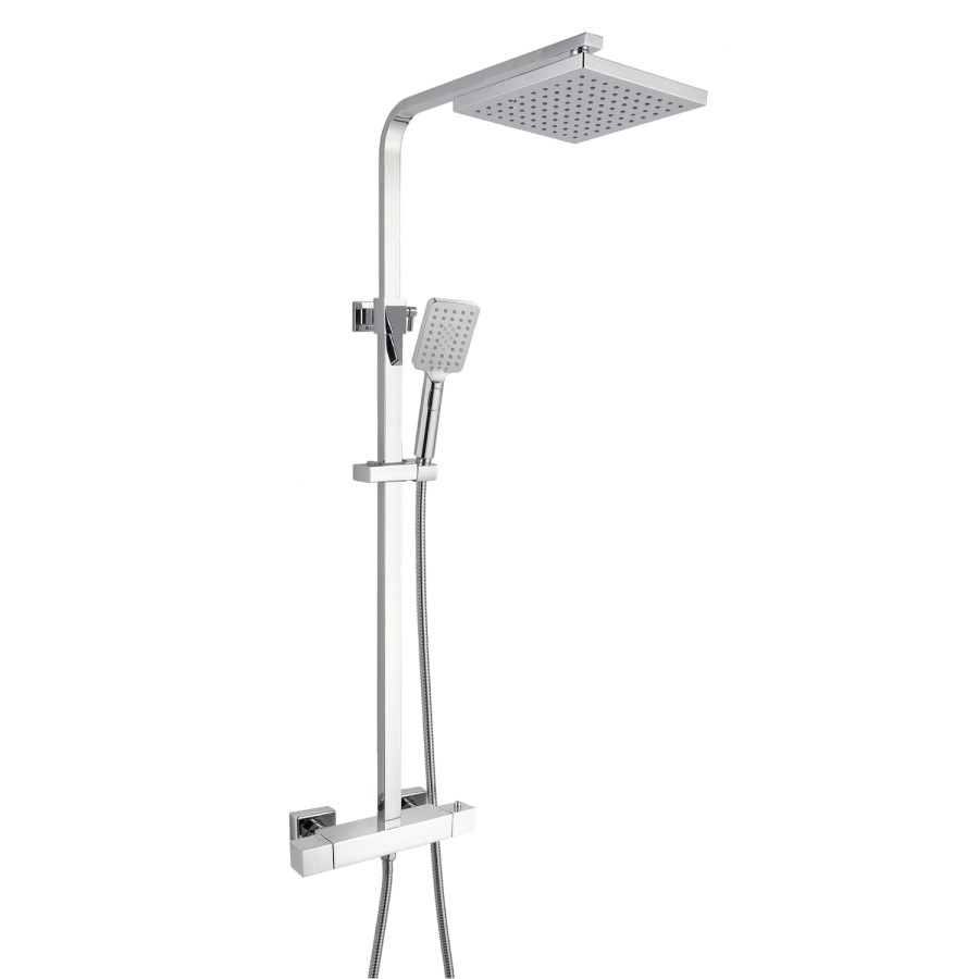 Thermostatic Mixer Bar Shower with Square Overhead & Handset - Koto