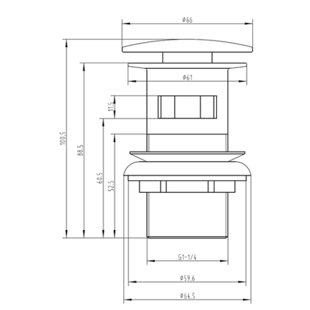 Chrome Click Clack Slotted Basin Waste - Better Bathrooms