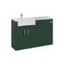 1200mm Green Toilet and Sink Unit with Marble Worktop and Chrome Fittings - Coniston