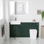 1500mm - 1800mm Green Toilet and Sink Unit with Marble Worktop and Chrome Fittings - Coniston