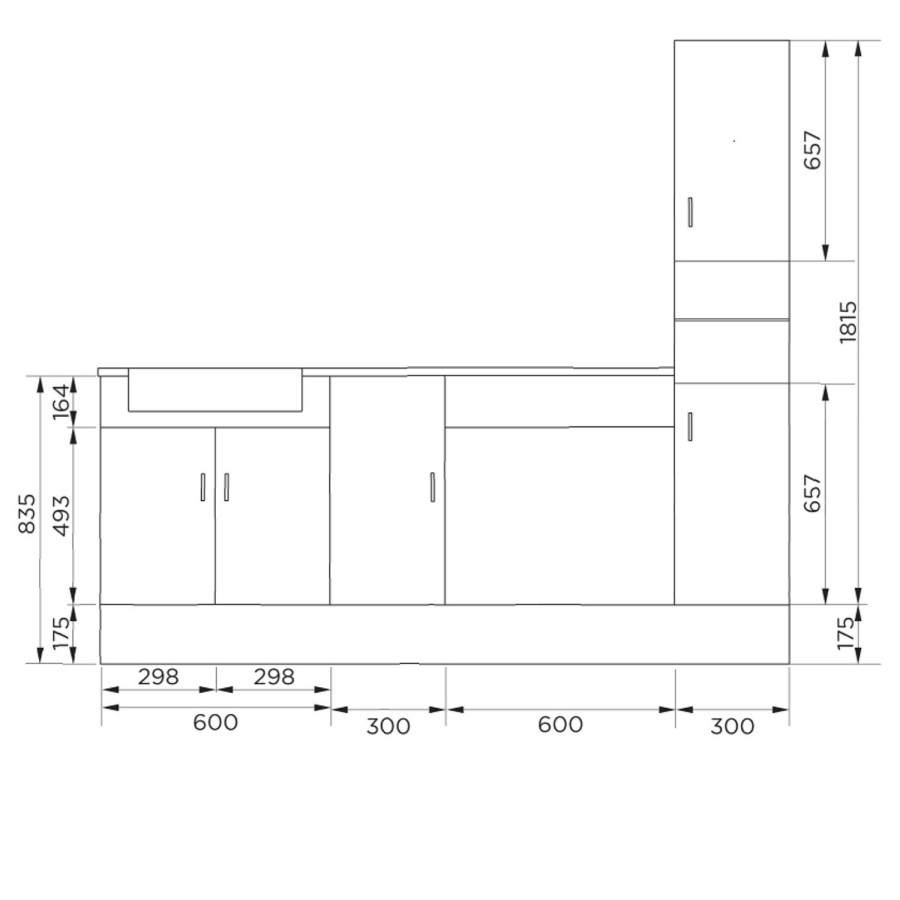 1800mm - 2100mm Green Toilet and Sink Unit with Tall Cabinet Marble Effect Worktop and Black Fittings - Coniston