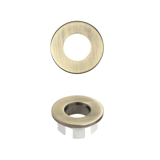 Brushed Brass Round Basin Overflow Cover - Ashford