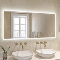 Rectangular Heated Bathroom Mirror with Lights 1200 x 600m -Ariel