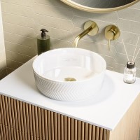 Round Chevron Countertop Basin 360mm - Sonoma 