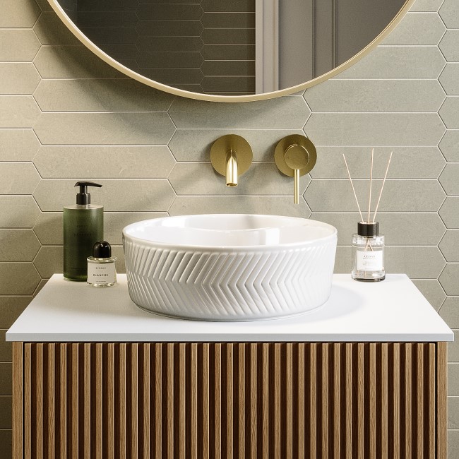 Round Chevron Countertop Basin 360mm - Sonoma 