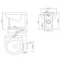 1500 - 1800mm Indigo Blue Toilet and Sink Unit with Oak Worktop - Aylesford