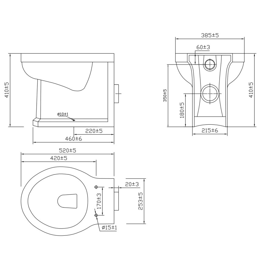1500 - 1800mm Indigo Blue Toilet and Sink Unit with Oak Worktop - Aylesford