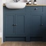 1500 - 1800mm Indigo Blue Toilet and Sink Unit with Oak Worktop - Aylesford