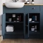 1500 - 1800mm Indigo Blue Toilet and Sink Unit with Oak Worktop - Aylesford