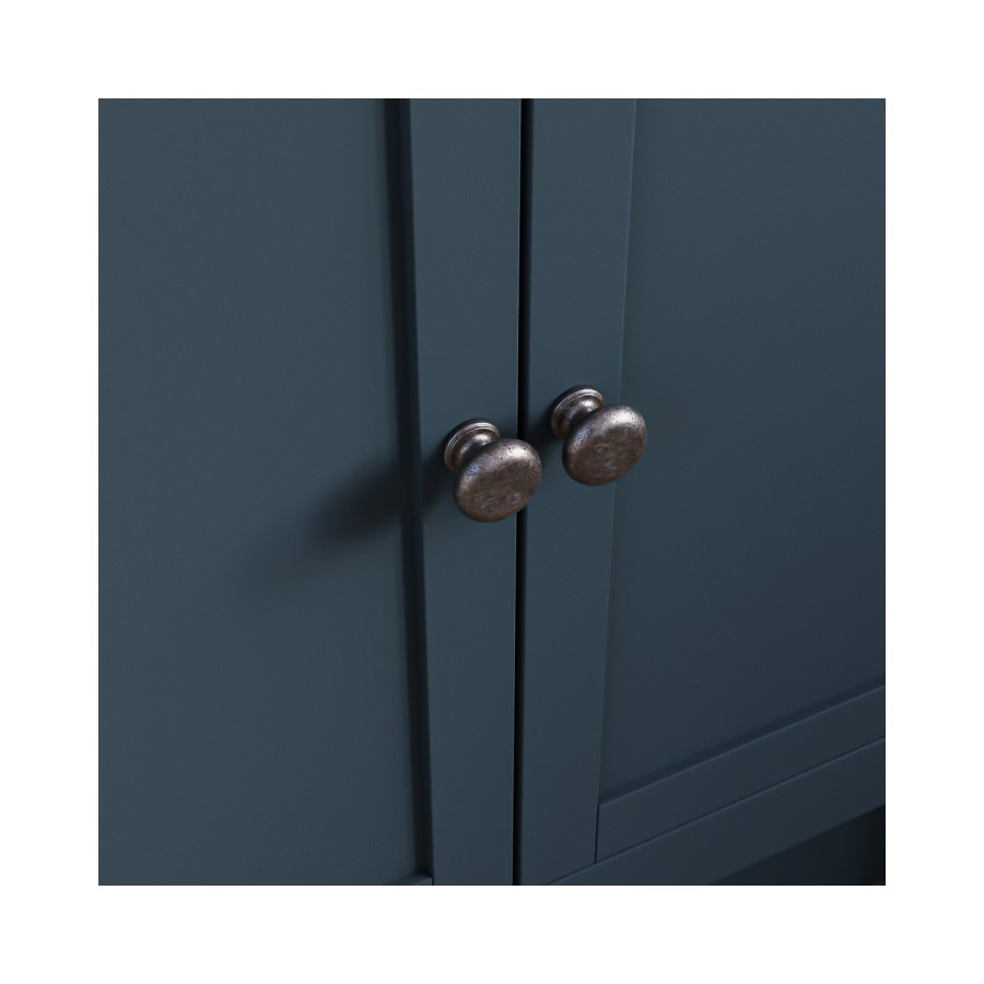1500 - 1800mm Indigo Blue Toilet and Sink Unit with Oak Worktop - Aylesford
