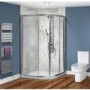 Offset Sliding Door Quadrant Enclosure 900 x 760mm - 6mm Glass - Aquafloe Range