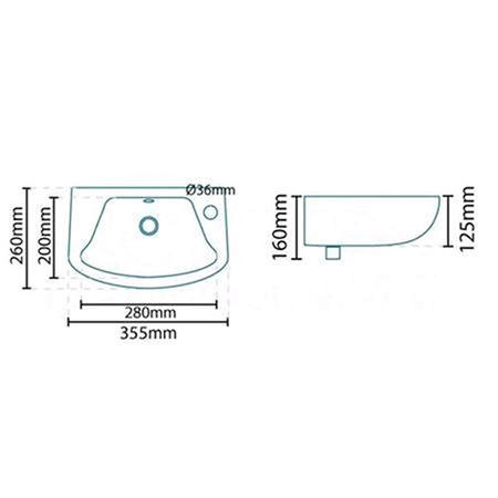 Cosmo 360mm Wall Hung Cloakroom Basin