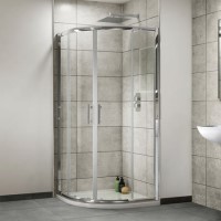 GRADE A1 - 800 x 800mm Quadrant Sliding Shower Enclosure 4mm Glass - Aqualine