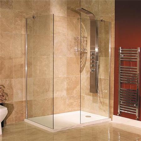 GRADE A1 - Walk In Glass Shower Screen - 1850 x 800mm - 8mm Glass