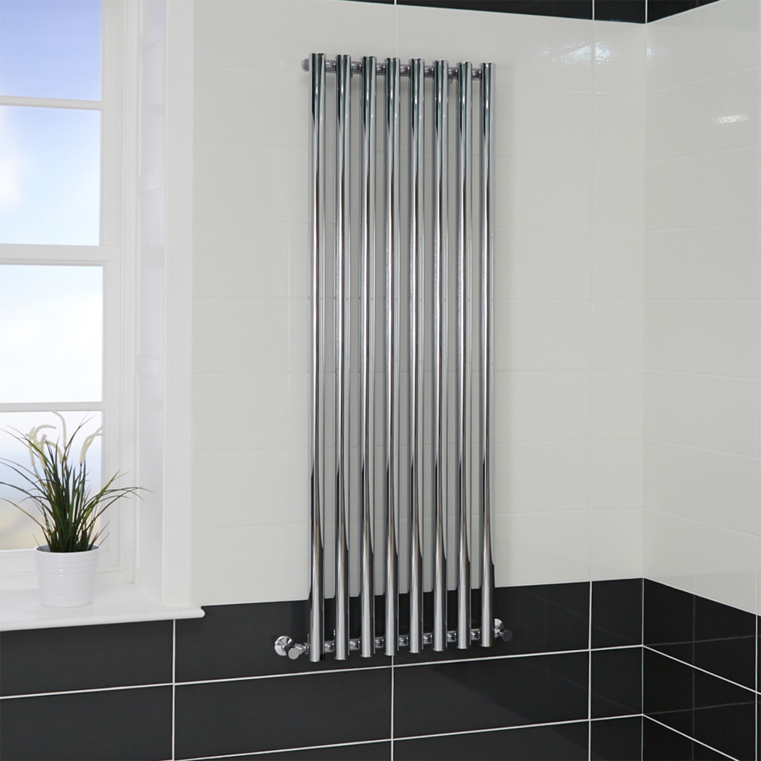 Chand Radiator Langham 1600 x 535 Single Panel Chrome Radiator - Furniture123