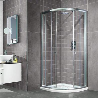 Sliding Door Quadrant Enclosure with Shower Tray 800 x 800mm - 6mm Glass - Aquafloe Range