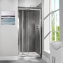 Bi-Fold Shower Door - 900mm - 6mm Glass - Aquafloe