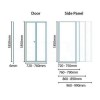 Bi-Fold Shower Door 760mm - 6mm Glass - Aquafloe Range
