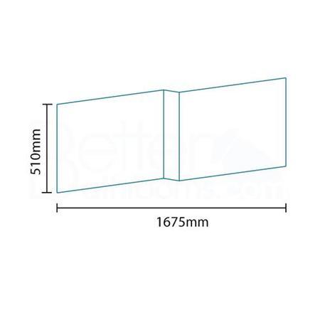 Windsor / Cuba / Aspen White 1700 MDF L Shaped Shower Bath Panel