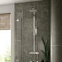 GRADE A2 - Vira Square Riser Slide Shower Rail Kit with Dual Valve