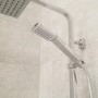 GRADE A2 - Vira Square Riser Slide Shower Rail Kit with Dual Valve