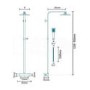 GRADE A2 - Vira Square Riser Slide Shower Rail Kit with Dual Valve
