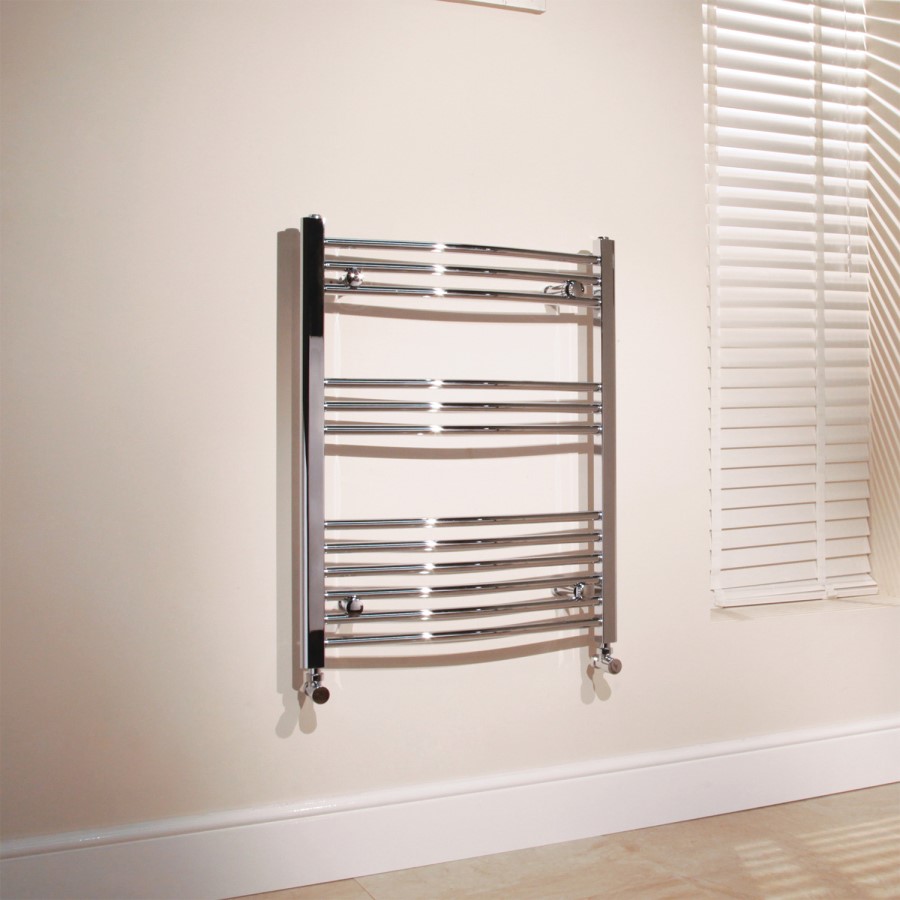 Beta Heat 760 x 600mm Curved Chrome Heated Towel Rail