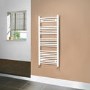 Beta Heat 1150 x 500mm Curved White Heated Towel Rail