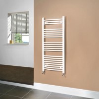 Beta Heat 1150 x 500mm Curved White Heated Towel Rail Beta Heat 1150 x 500mm Curved White Heated Towel Rail