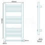 Beta Heat 1150 x 500mm Curved White Heated Towel Rail