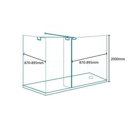 Trinity Premium 900mm Wetroom Front Glass