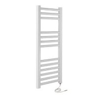 Elton Electric 800 x 400mm Straight White Heated Towel Rail