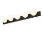 Black Hollywood Style Bathroom Wall Light with Pull Cord - Ara