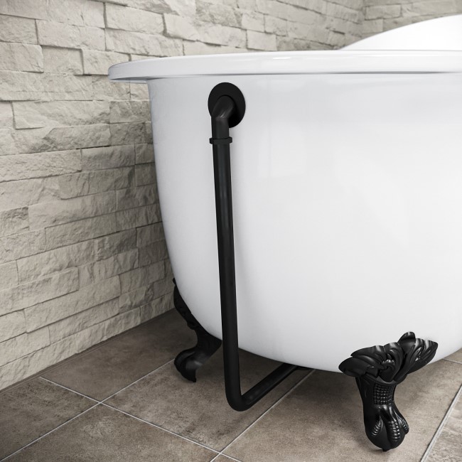 Traditional Exposed Bath Waste & Overflow - Black