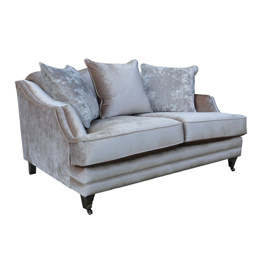 Belvedere Cream Velvet Sofa - Seats 2 with 3 Scatter Cushions 