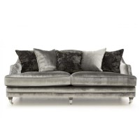 GRADE A2 - Belvedere Silver Velvet Sofa - Seats 4