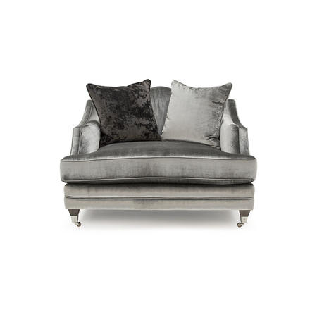 Belvedere Silver Velvet Loveseat Chair