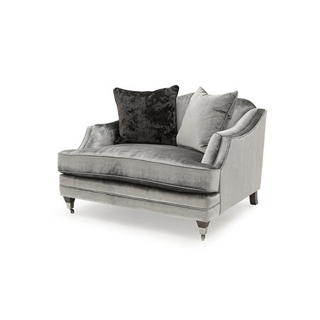 Belvedere Silver Velvet Loveseat Chair