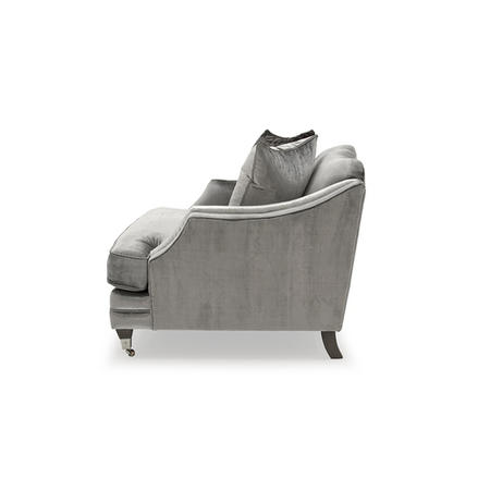 Belvedere Silver Velvet Loveseat Chair