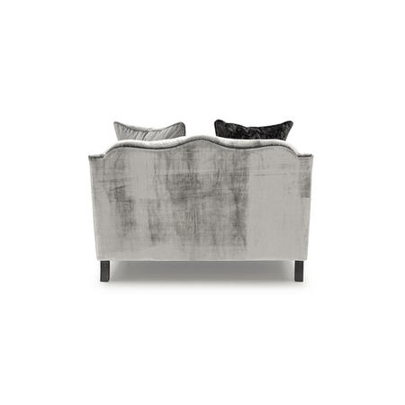 Belvedere Silver Velvet Loveseat Chair