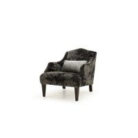 Belvedere Accent Chair in Silver Velvet