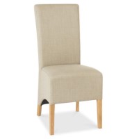 Bentley Designs Pair of Nina Wing Back Chairs in Stone and Oak