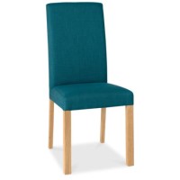 Bentley Designs Pair of Parker Dining Chairs in Teal and Oak
