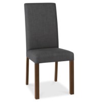 Bentley Designs Pair of Parker Dining Chairs in Charcoal and Walnut