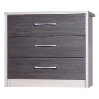 One Call Furniture Avola Premium 3 Drawer Chest in Cream with Grey
