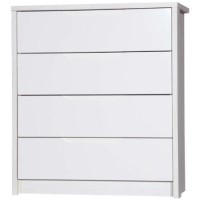 Avola 4 Drawer Chest of Drawers in White with Cream Gloss