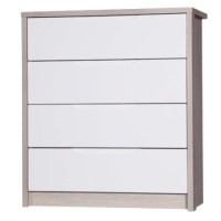 Avola 4 Drawer Chest of Drawers in Champagne with Cream Gloss