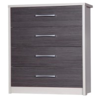 One Call Furniture Avola Premium 4 Drawer Chest in Cream with Grey