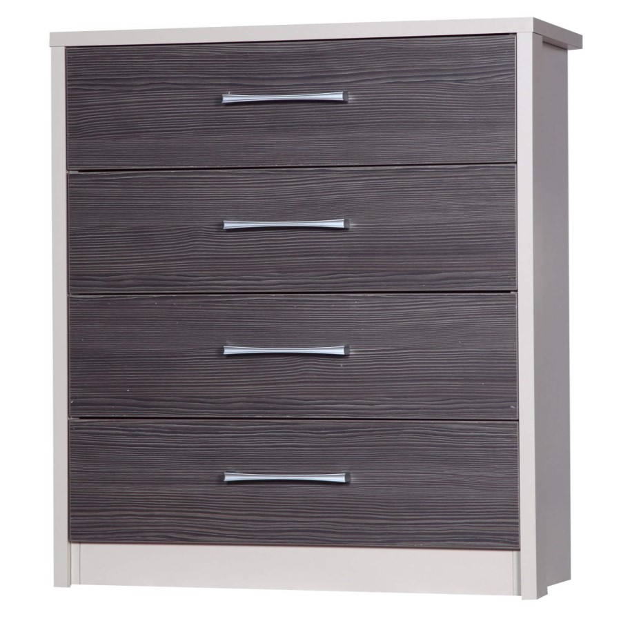 One Call Furniture Avola Premium 4 Drawer Chest in Cream with Grey