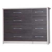 One Call Furniture Avola Premium 4+4 Drawer Chest in Cream with Grey